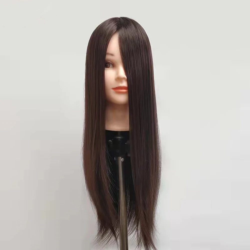 

Female Mannequin Head with Synthetic Hair for Cosmetology Practice Braiding And Hairdressing Training Styling Manikin Doll