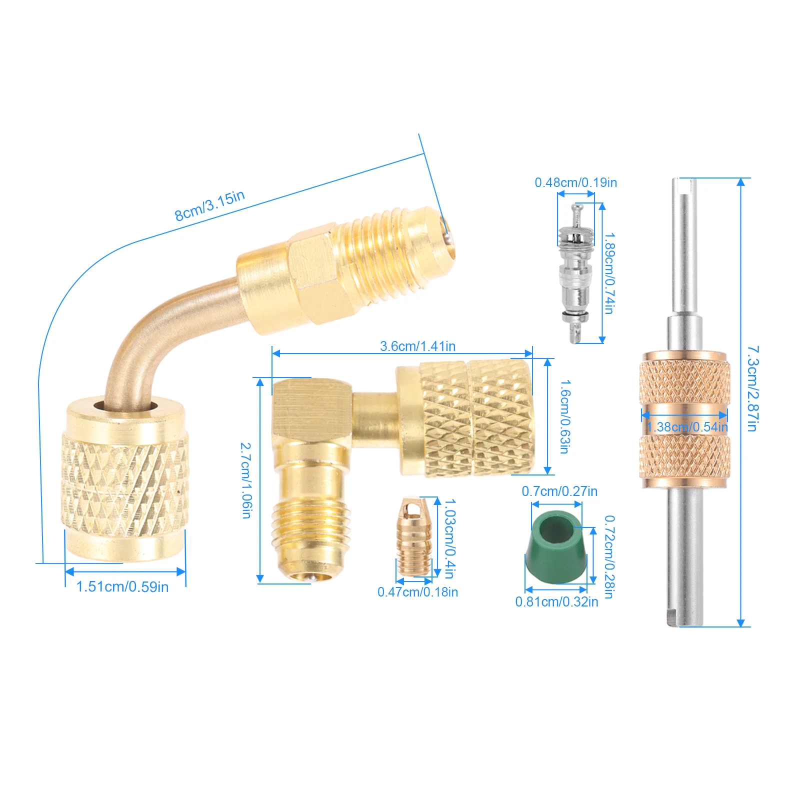 20Pcs R32 R454b R410A A2l Refrigerant Adapter Kit 1/4