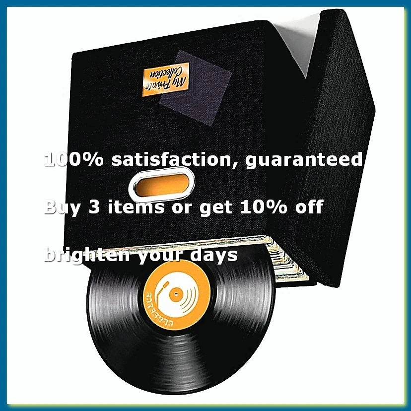 12-Inch Vinyl Record Storage Box with Lids Handles Practical LP Record Organizer Boxes for More Than 50pcs Records