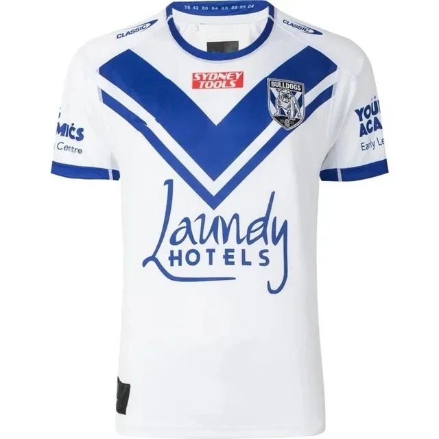 Rugby Jersey para Homens, Bulldogs, Singlet Australiano, Shorts, Nome e Número de Impressão, Qualidade Superior, Casa e Fora, 2023, Tamanho S-5XL