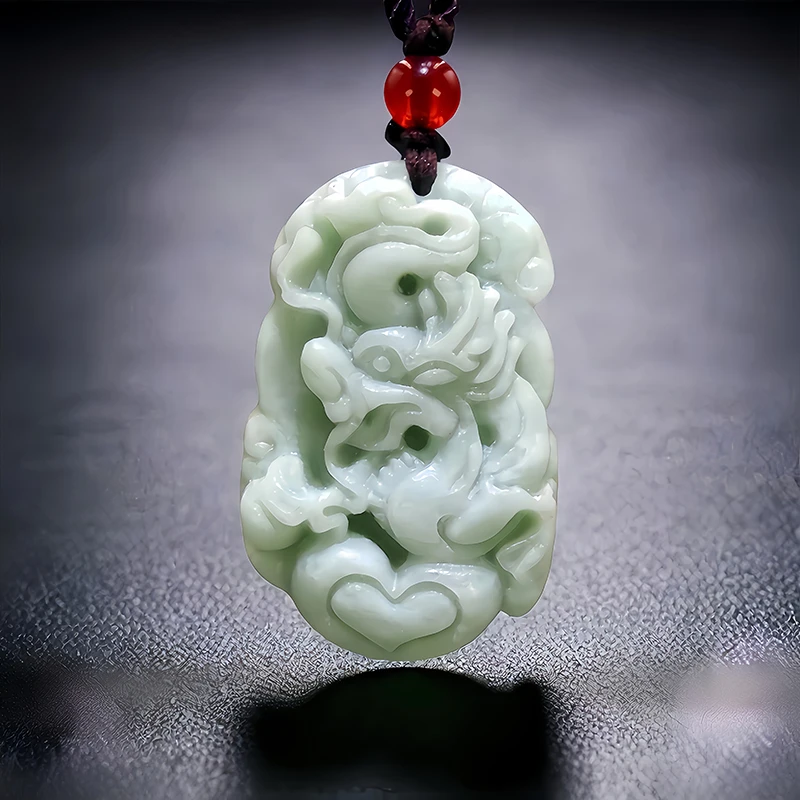 

Green Natural Real Jade Chinese Zodiac Pendant Necklace Luxury Gifts for Women Men Accessories Gemstones Stone Designer Amulet