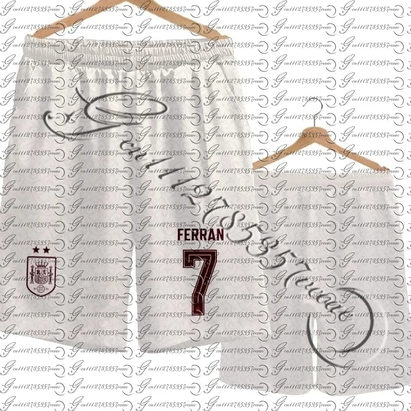 2026 Spanien Team Uniform Yamal Fußball Fan Uniform Schnelltrocknende Kurze Hosen Herren Freizeithosen Sporthosen Familien-Kinder-T-Shirts 3D – Detail 9