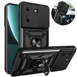 For Tecno Pova 5 Phone Case Slide Camera Protection Phone Case For Tecno Pova 5 Pova5 Armor Car Magnetic Ring Holder Back Cover