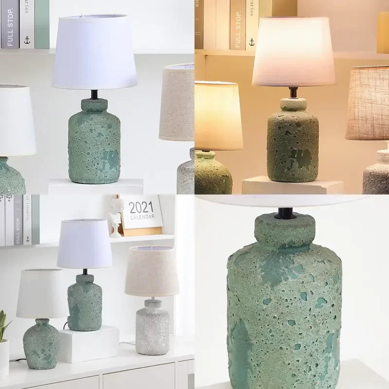 Nordic Ceramic Table Lamp Antique Creative Bedside Light for Home Hotel Decor