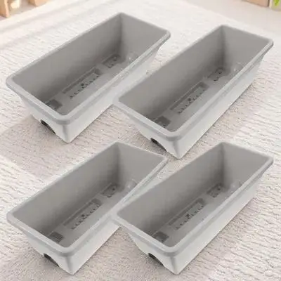 

4 Sets Vegetable Pots with Bottom Tray Planters Boxes for Indoor Outdoor Garden Flower Pot Holder Lightweight Planter Container