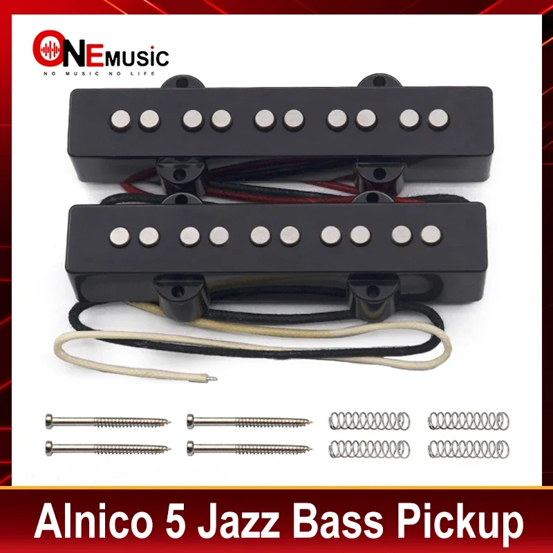 5 String Alnico 5 Jazz Bass Pickups Neck-9.6K & Bridge-11.1K Pickup fit 5 Strings Jazz Bass Guitar Pickup Part