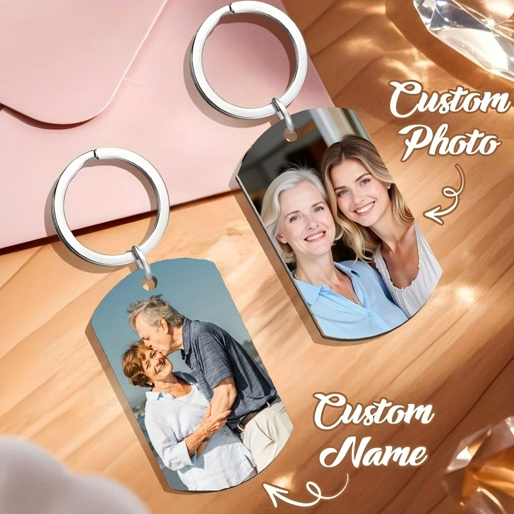 Custom Photo Keychain with Unique Pendant