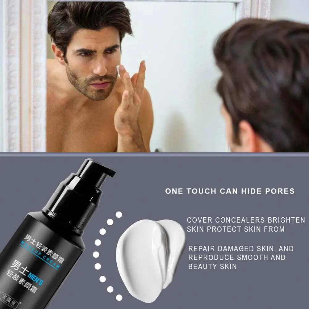 50 г натуральный макияж, праймер для лица, крем для мужчин, консилер, улучшение Dullness, водостойкий, устойчивый к поту, Осветляющий крем для кожи лица R4G1