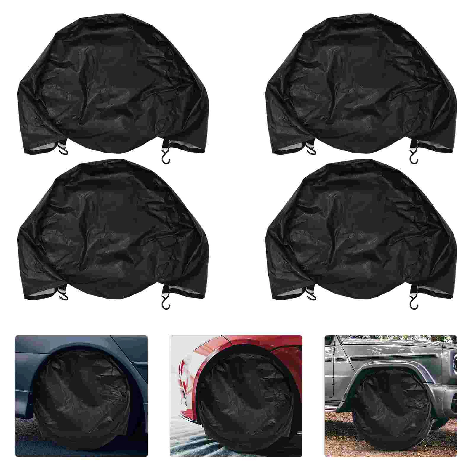 4pcs RV Tire Covers Tire Protection Cover RV Trailer Tire Sun Protection Cover (Random Color) Protection Cover