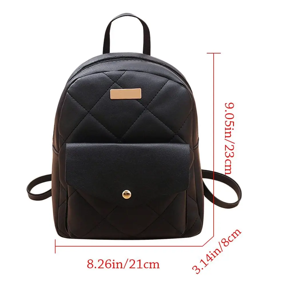 Fashion Small Backpack Women Shoulder Bags Diamond Grids PU Leather Bag Mini School Bags Casual Rucksack