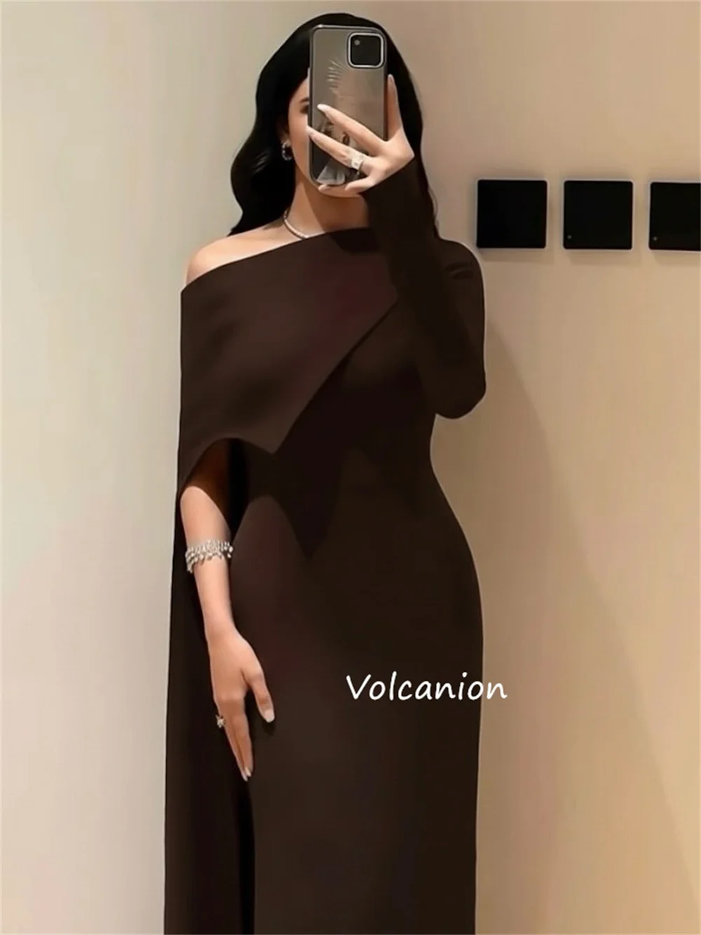 Customized Fashion Jersey Pleat A-line Off-the-shoulder Long Dresses Bespoke Occasion Quinceanera Chinese Style