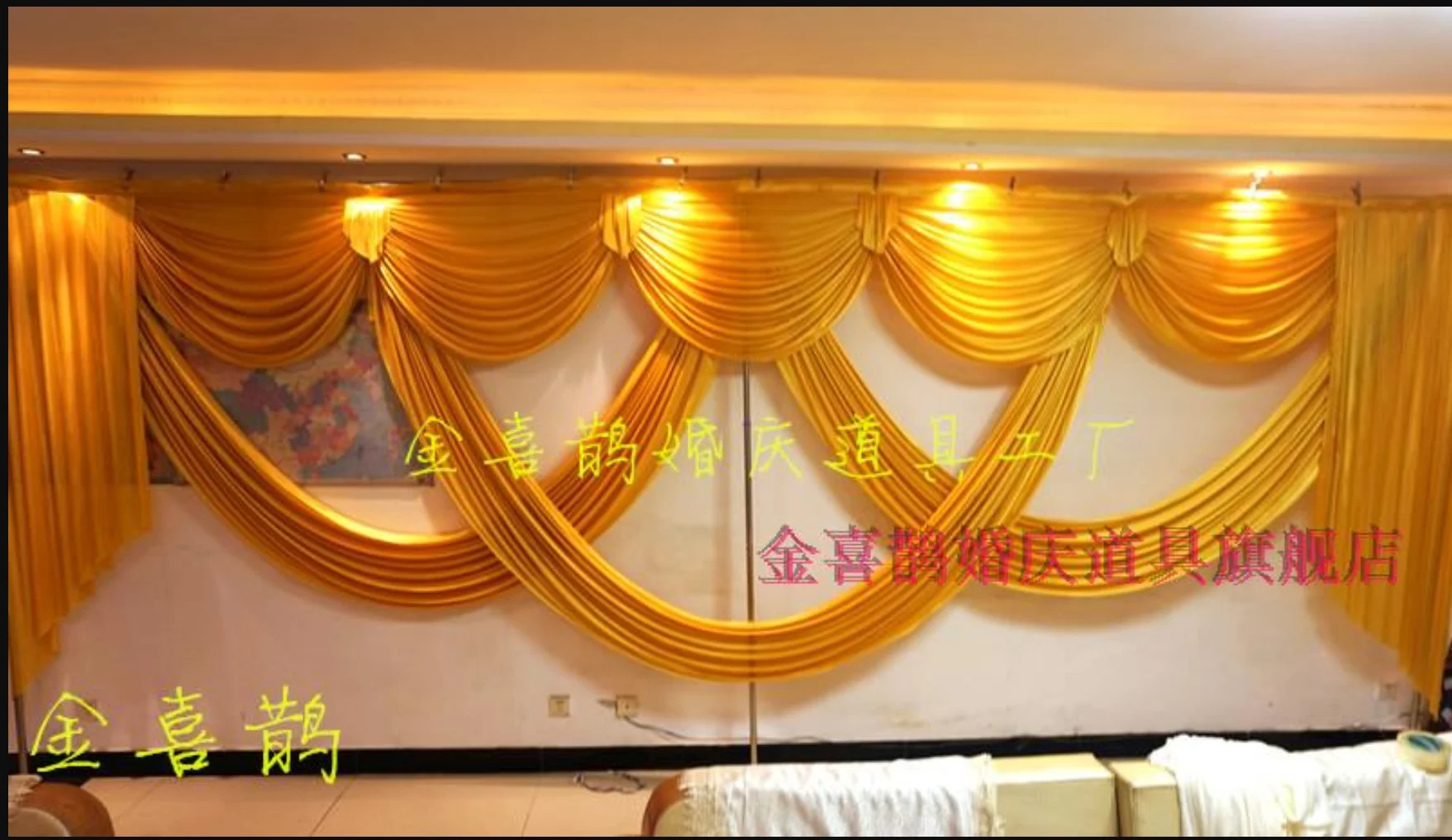 Luxury and elegant 6 m long wedding backdrop drapery for event party decoration