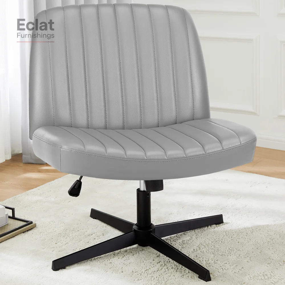 

SWEETCRISPY Cross-Legged Chair,No Wheels Armless Swivel Home Office Chair