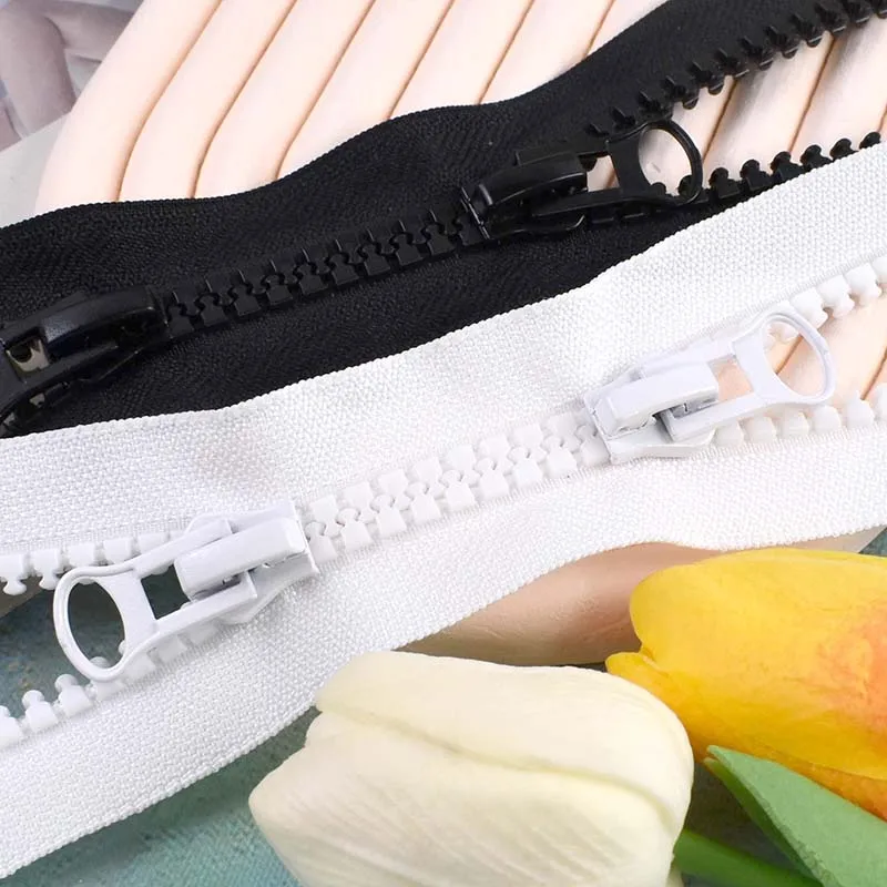 

1Pc 5# 8# Double Slider Resin Zipper 60-250cm Open End Zip Repair Kit Down Jacket Coat Tent Decorative DIY Sewing Accessories