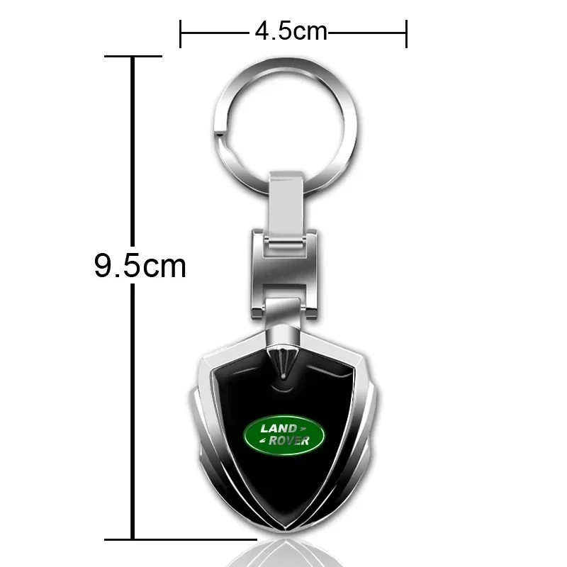 1pcs 3D Metal/Leather Car Keychain Key Chain Ring Car Key Holder Accessories For Land Rover Evoque 4 Sport Range Rover Discovery