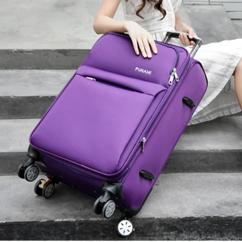 Rolling Luggage Case Large Capacity Combination Lock Travel Suitcase on Universal Wheels Oxford Cloth TSA Lightweight Luggage