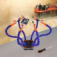 Alloy Stand Helping Clamp Hands Soldering Third Hand PCB Vise Clip Holder Tool Alloy 6 Flexible Arms for Welding Platform
