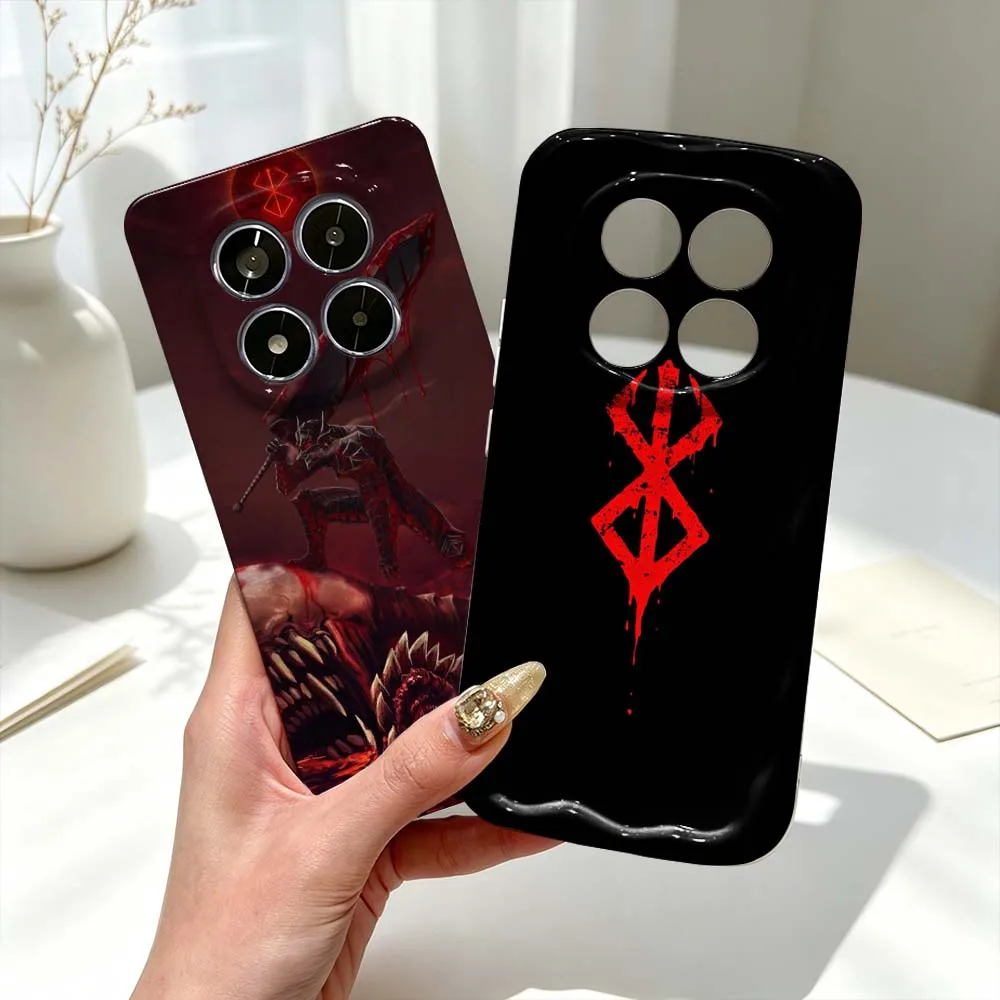 Funda de Lujo con Logo de Berserk Guts para Xiaomi Poco M8 M7 M6 M5s M4 F8 F6 F5 F4 X7 X6 X5 Pro Feilini, Funda Rígida y Funda Suave con Diseño de Ondas