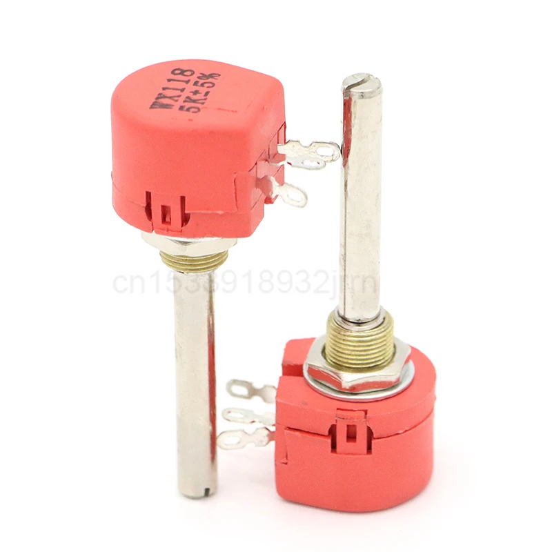 2Pcs W1 WX118 ABK Wire Wound Potentiometer 2W 1K 2K 5K 10K Red