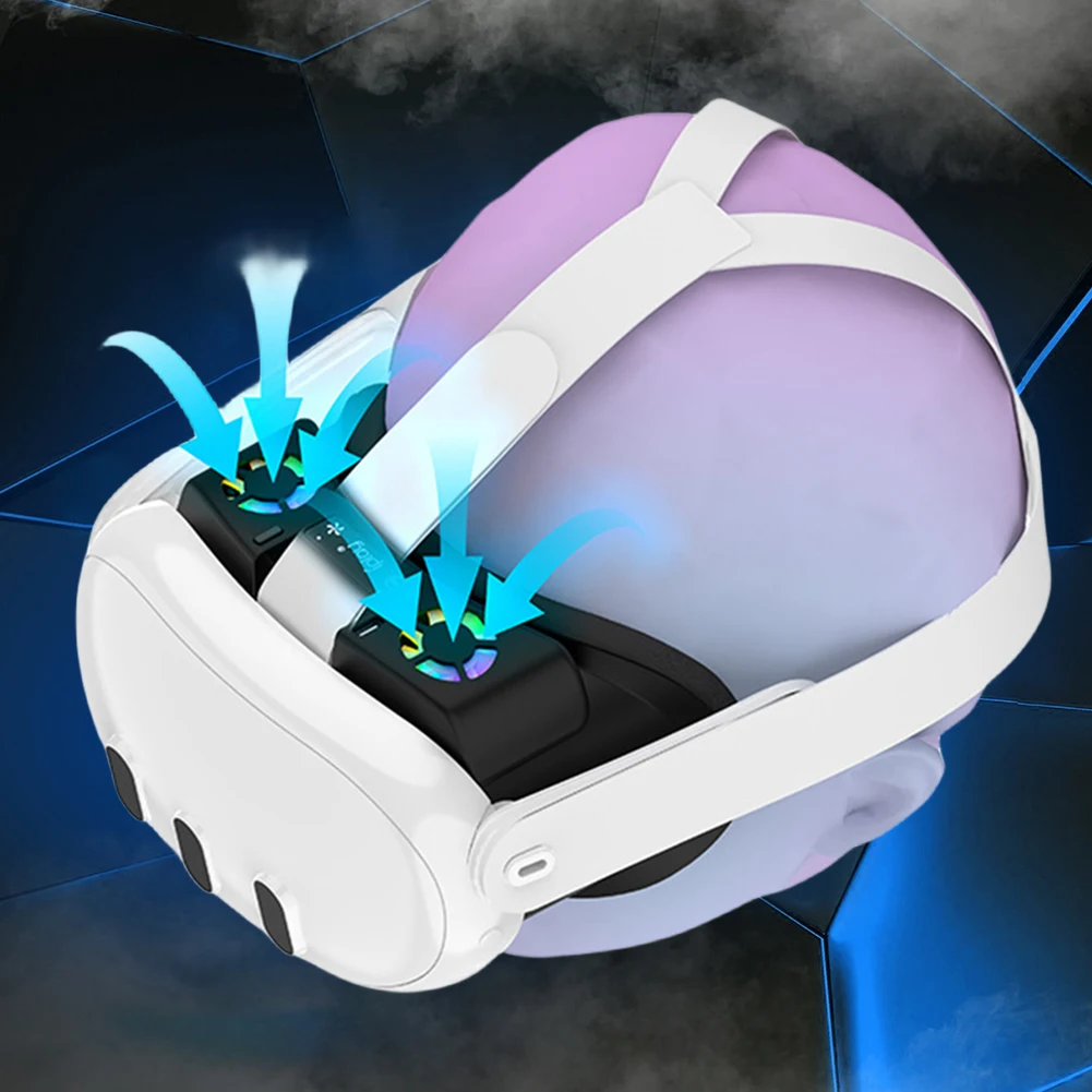 Face Cover with Cooling Fan Facial Interface Radiator with RGB Light Cool Mask with Anti-Leakage Nose Pad for Meta Quest 3 image 4
