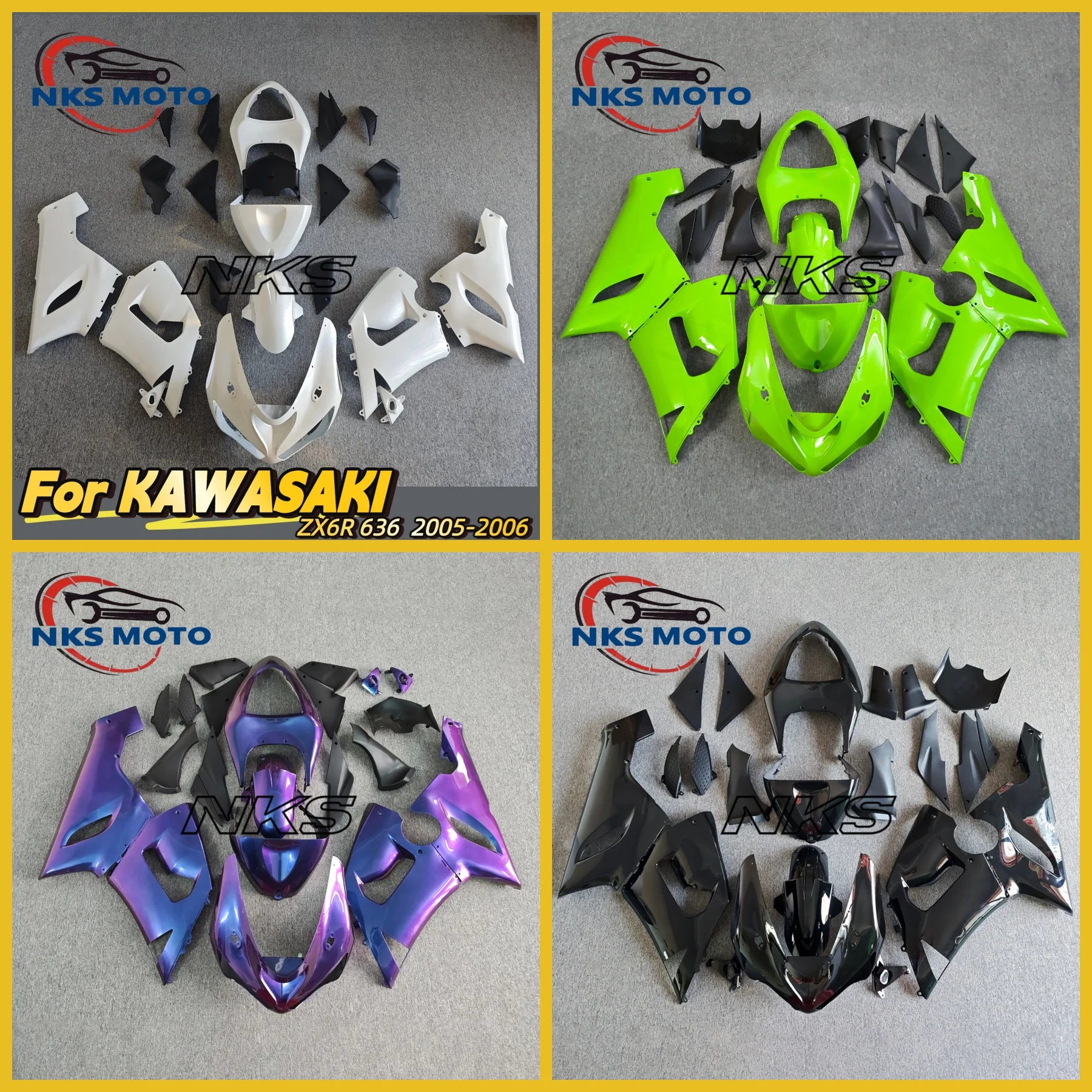 Green floral red KRT print line design Motorcycle For ZX6R 636 2005 2006 ZX 6R Full Fairing Kit Bodywork Cowling