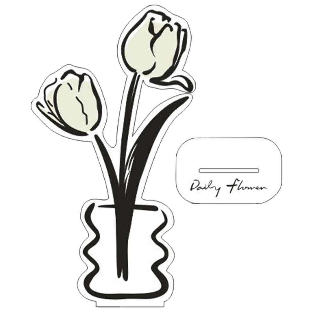 Soporte creativo para notas de flores, marco de fotos acrílico con Clip, soporte para tarjetas de notas para oficina, hogar, boda, fiesta, soportes de escritorio