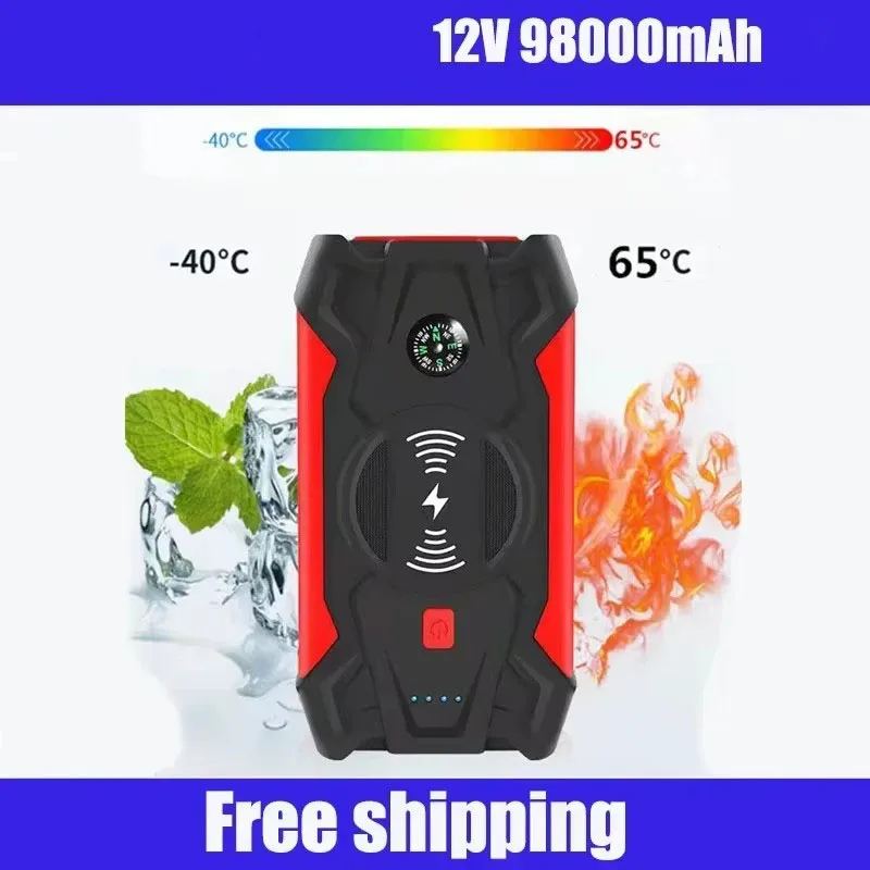 New 12V 98000mAh Car Jump Starter Power Bank Portable Car Battery Booster Charger 12V Starting Device Diesel Car Starter