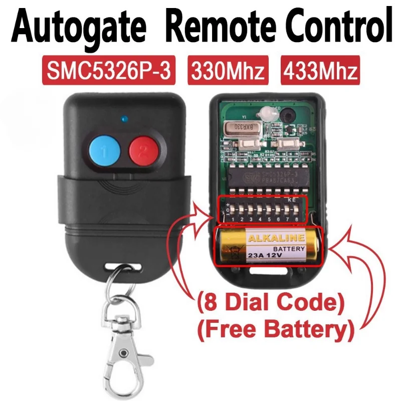 Auto Gate SMC5326 5326 330Mhz 433Mhz 8 Dip Switch Auto Garage Duplicate Remote Control Duplicate