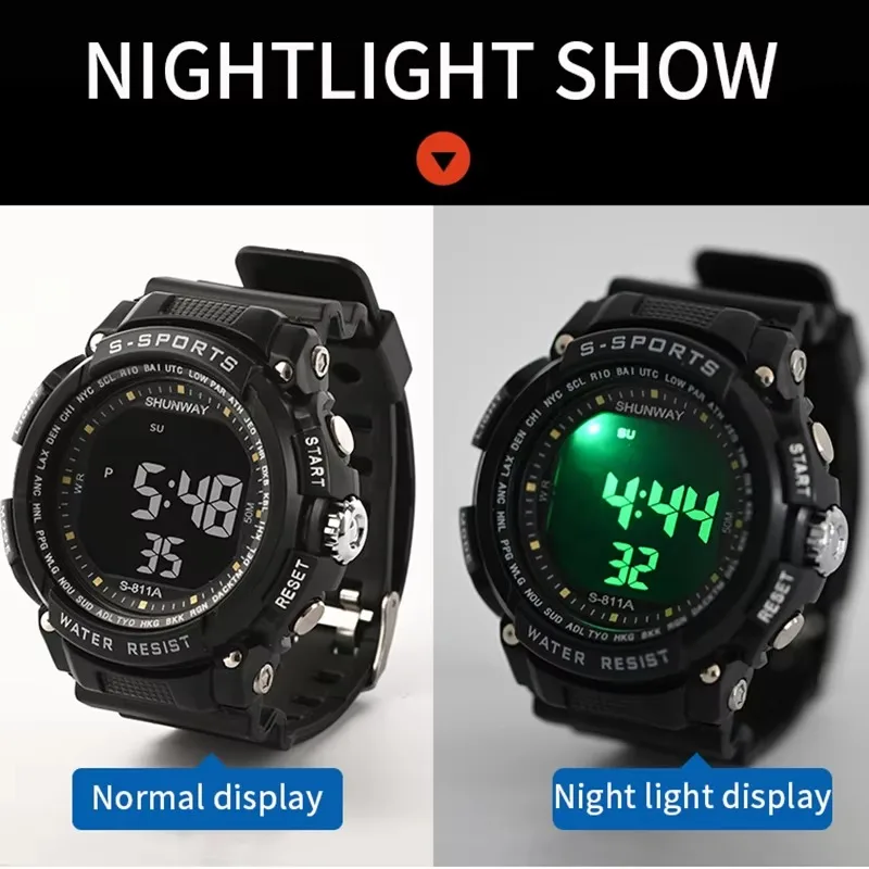 UTHAI CE34 sports digital men's watch electronic clock watch 50 meter waterproof watchs night light stopwatch clock gift
