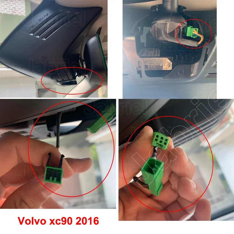 Czujnik deszczu kabel zasilający Plug and Play dla wideorejestrator samochodowy kamera na deskę rozdzielczą wideorejestrator dla Volvo XC60 XC90 XC40 S60 S90 V60 V90 V70 V40 — zdjęcie 5