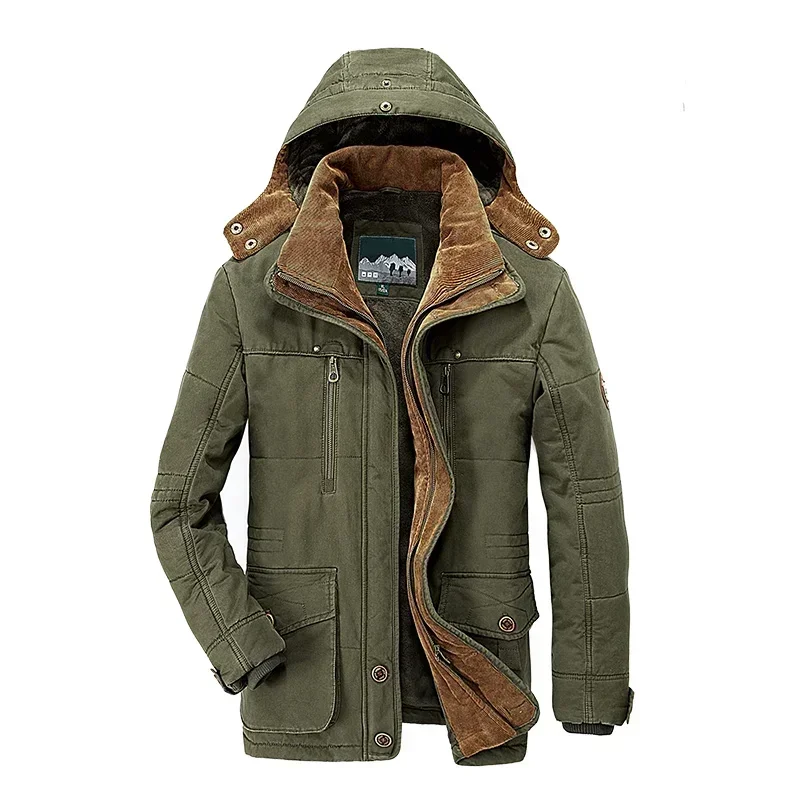 Chaqueta larga de Cachemira para hombre, parka gruesa y cálida de alta calidad, a la moda, 7XL, invierno, 2024