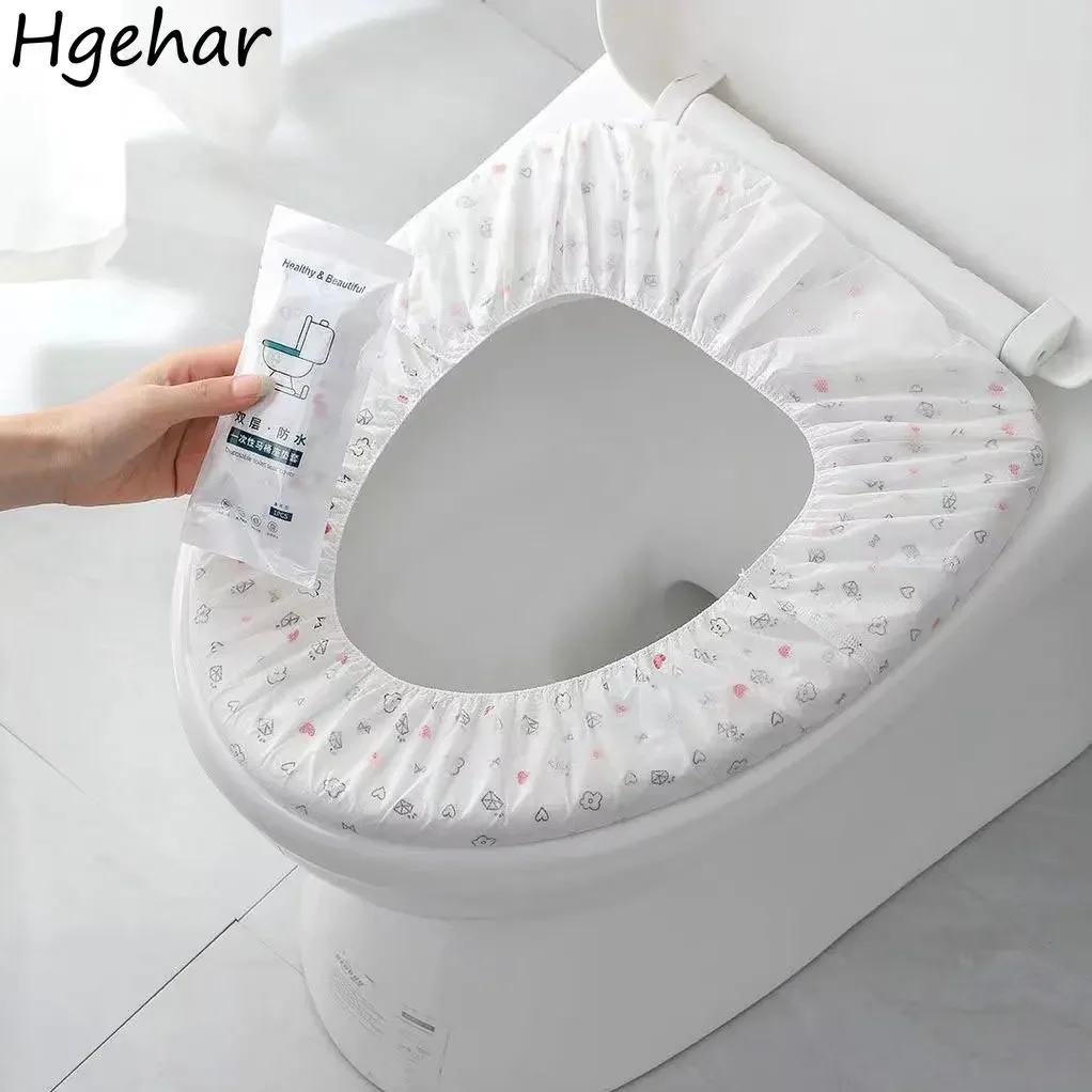 Household Disposable Toilet Seat Paper for Camping Travel Portable Waterproof   Covers Print Elasticity Closestool Mat