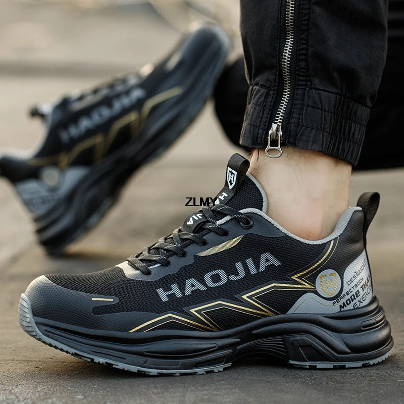 أحذية أمان رجالية جديدة أحذية رياضية بمقدمة فولاذية مقاومة للثقب ومضادة للسحق أحذية أمان للعمل خفيفة الوزن أحذية عمل للرجال #6