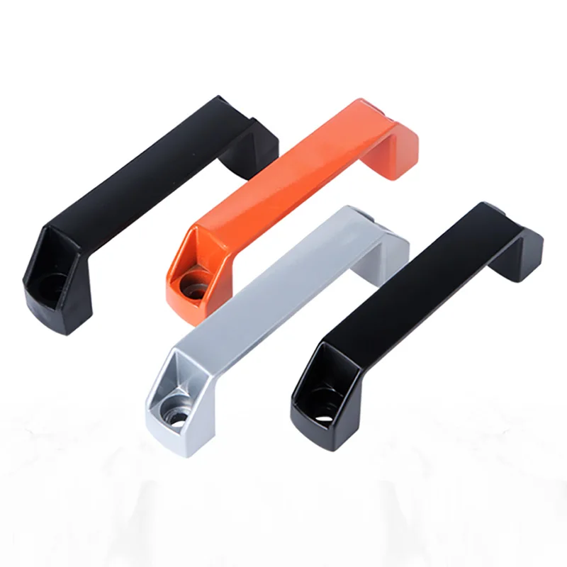 

1 шт., утолщенный алюминиевый сплав, нейлон, пластик, поверхностная промышленная дверная ручка шкафа, квадратная черная маленькая ручка, фурнитура