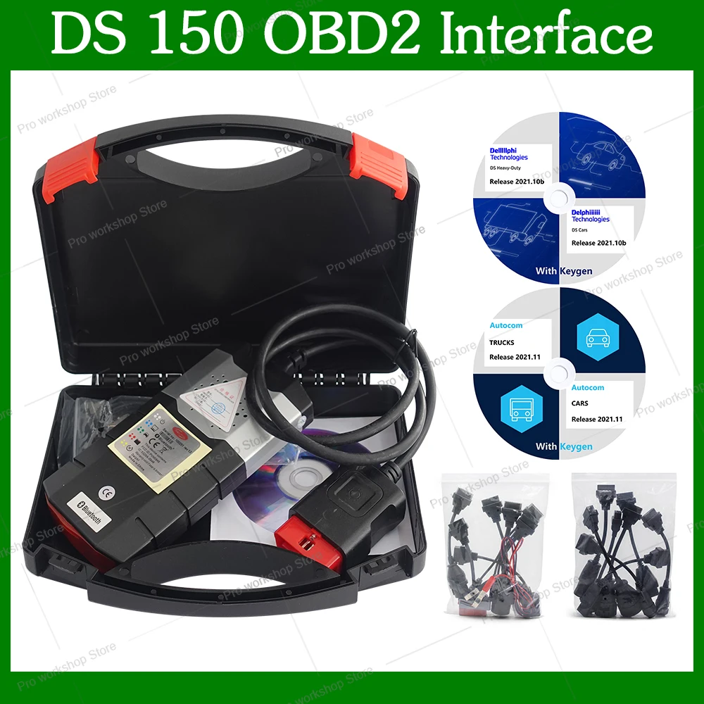 2021 With Keygen DS150 OBD Diagnostic tools Bluetooth Delphiss 2021.10b Software Auto com 2021.11 OBD2 Scanner interface For Car