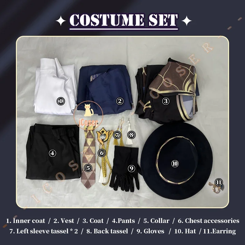 CosplayHonkai ستار السكك الحديدية افينتورين تأثيري حلي شعر مستعار عشرة حجر موحدة قبعة أقراط حفلة الهالوين للنساء الرجال الدعائم