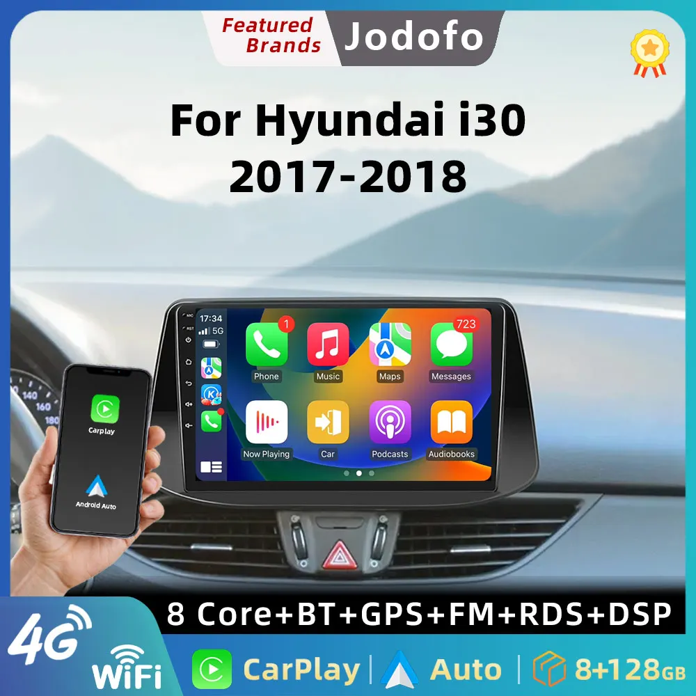 

Jodofo Android 12 Auto Radio for Hyundai i30 2017-2018 Wireless Carplay 4G Car Multimedia GPS 2din autoradio