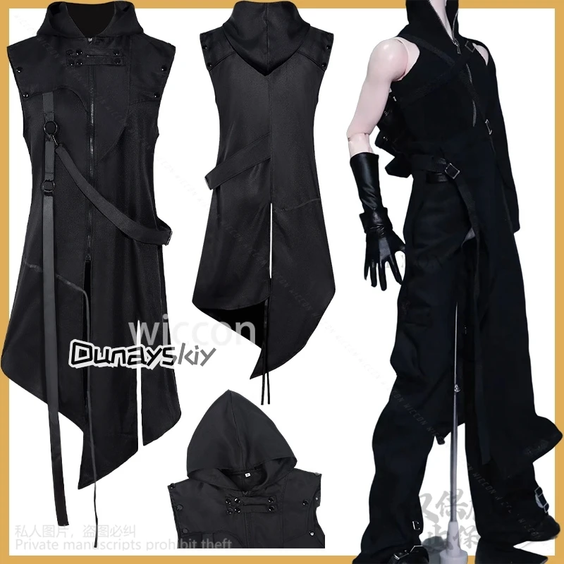 

Cloud Strife Cosplay Anime Fan Art Impression Costume Jirai Kei Hooded Sweatshirts Hip Hop Trench Coat Hooded Cloak 코스프레