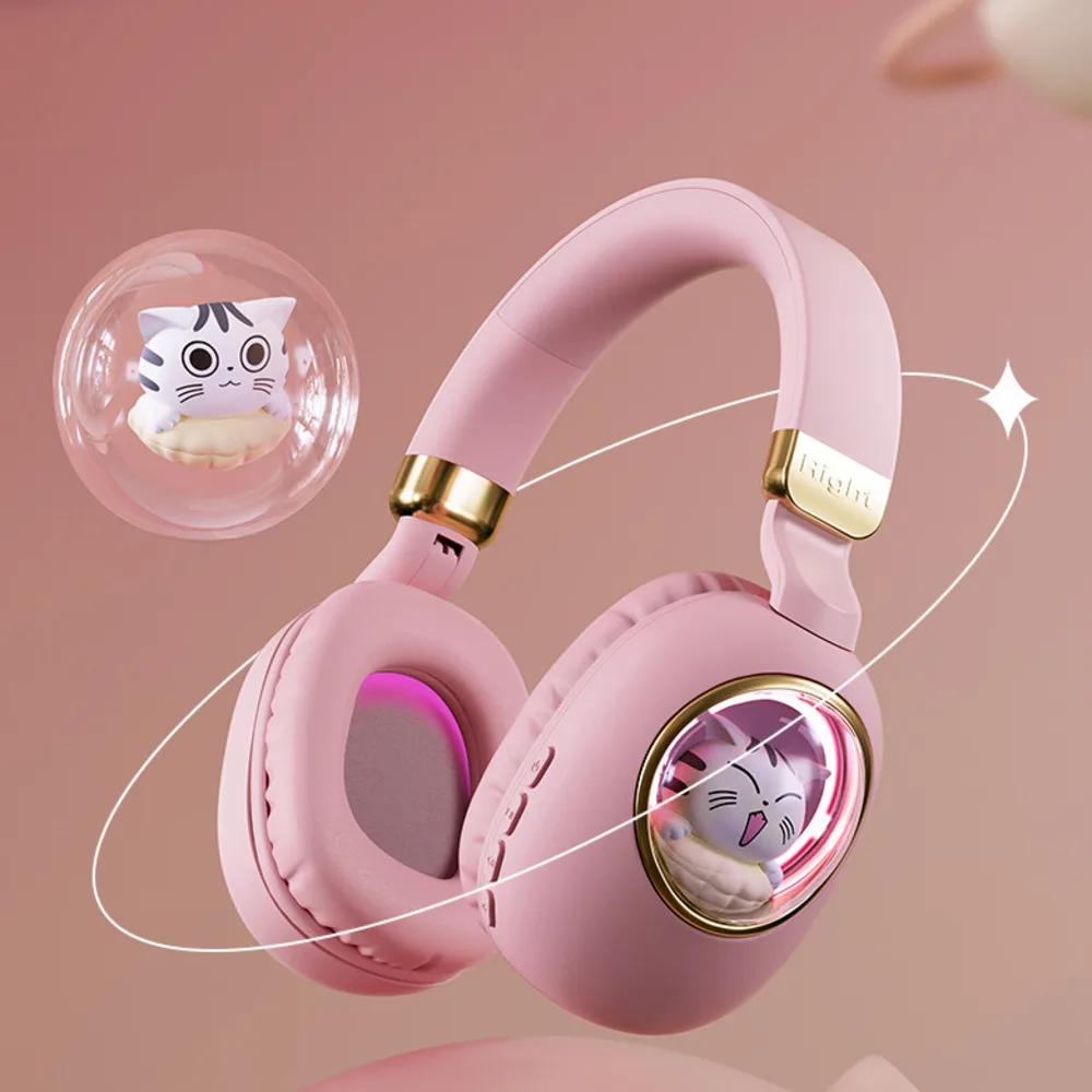 

Creative Cute Cartoon Pet Space Capsule Wireless Bluetooth Earphones Foldable Noise Reduction Gaming Earsets For Kids Girl Gifts