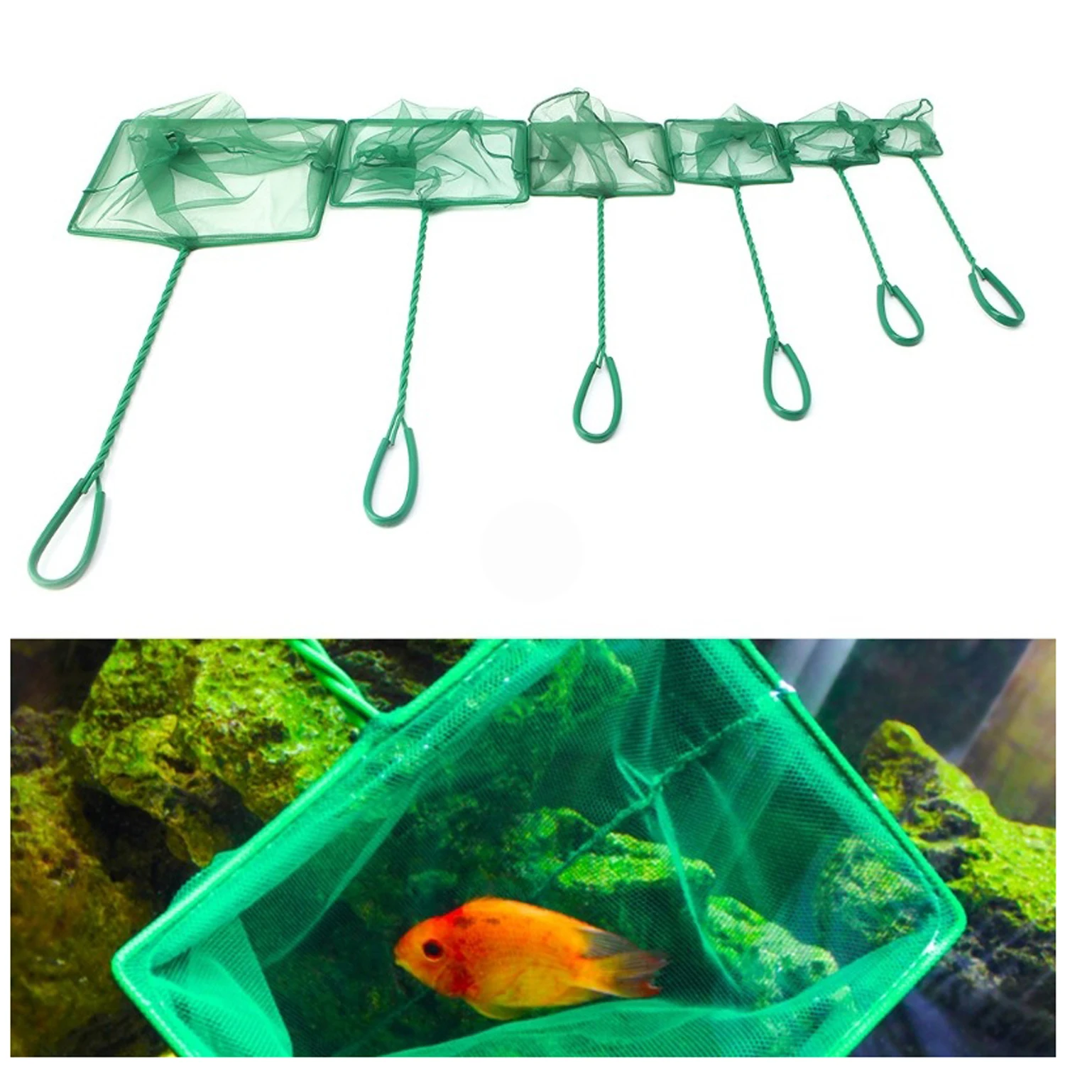 10 Pcs Aquarium Fish Net Safety Fine Net 3/4/5/6/8/10 Inch Fish Tank Water Cleaner Fish Net Nylon Funnel Fish Shrimp Filter