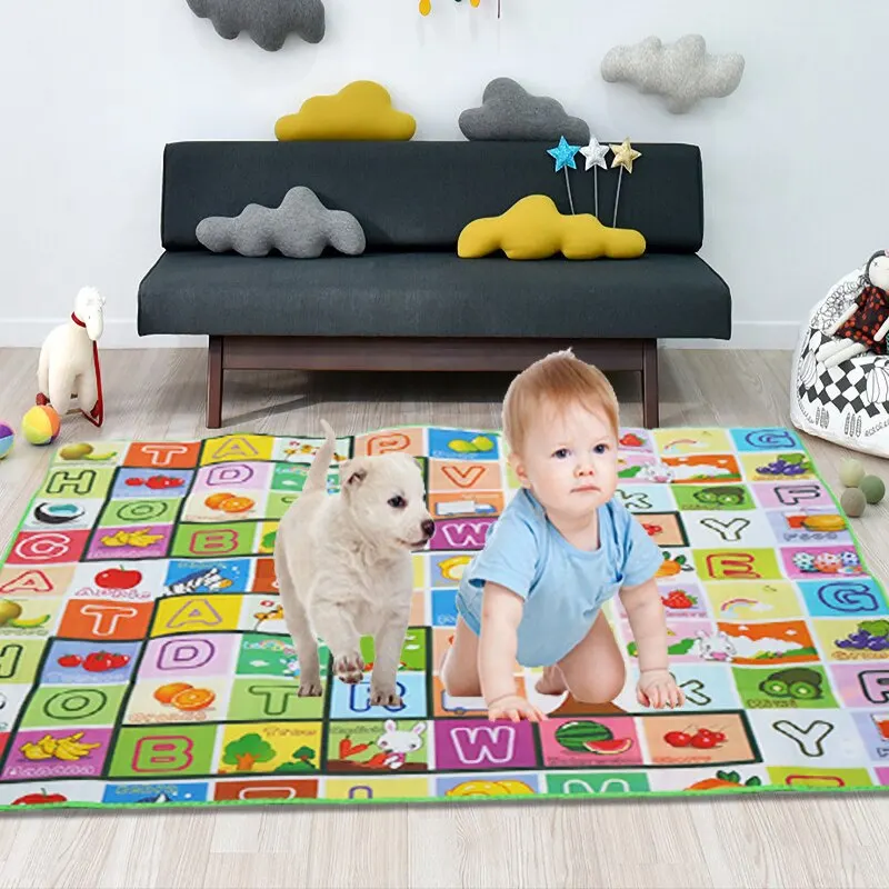 Baby Play Mat Educational Toy for Children Crawling Carpet Game Activity Gym Playground Doubel Sided Printed Kids Rug Foam Floor