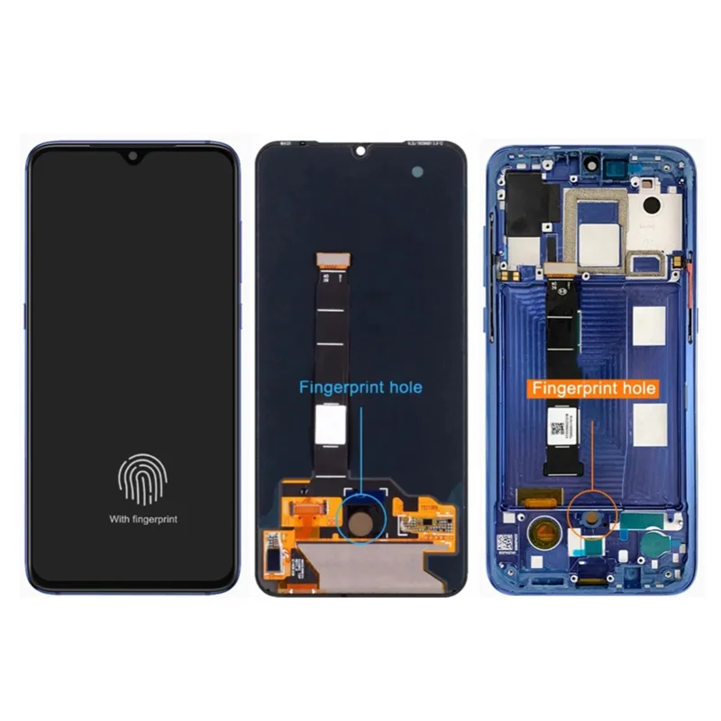 Tested AMOLED TFT  Display For Xiaomi Mi 9 LCD Display Touch Screen Digitizer Assembly With Frame For Xiaomi Mi 9 Mi9 LCD Screen