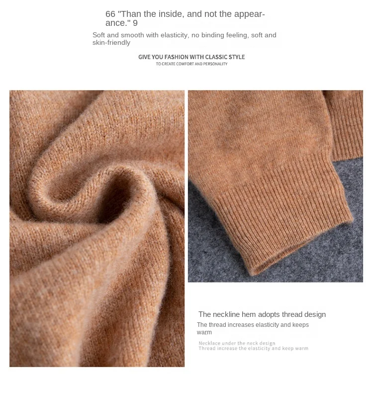 100% reiner Merinowollpullover für Herren, V-Ausschnitt, Strickpullover, große Größen, Kaschmir, Herbst/Winter, neuer Langarmpullover, hochwertige Oberteile – Detail 13