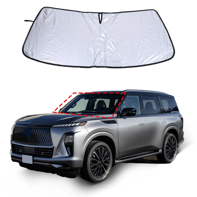 

For Infiniti QX80 Silver Tape Car Front Windshield Sunshade Sun Protection Visor Sunshade Interior Accessories