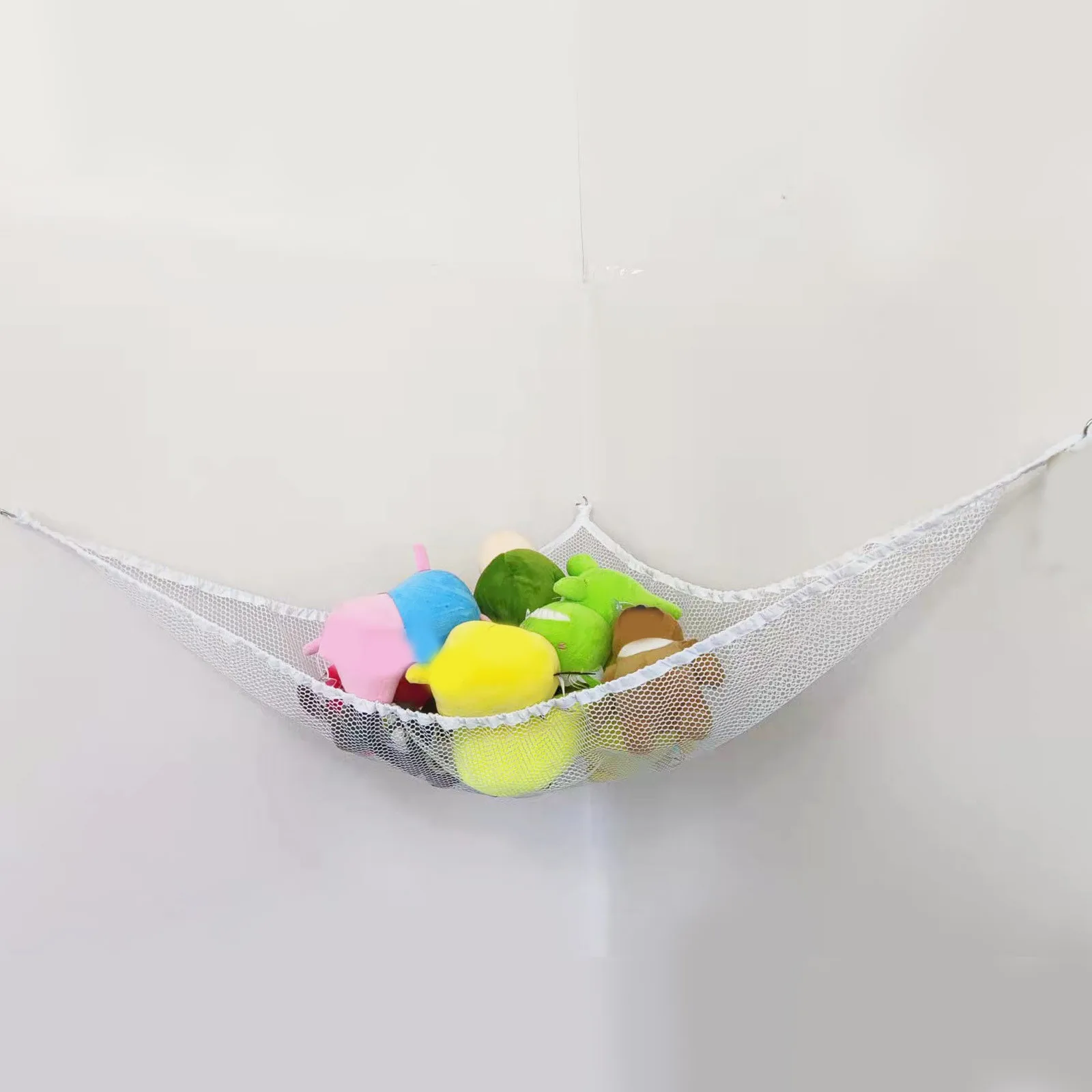 Mesh Net Toy Hammock Corner Stuffed Animals Kids Baby Hanging Storage Organizer