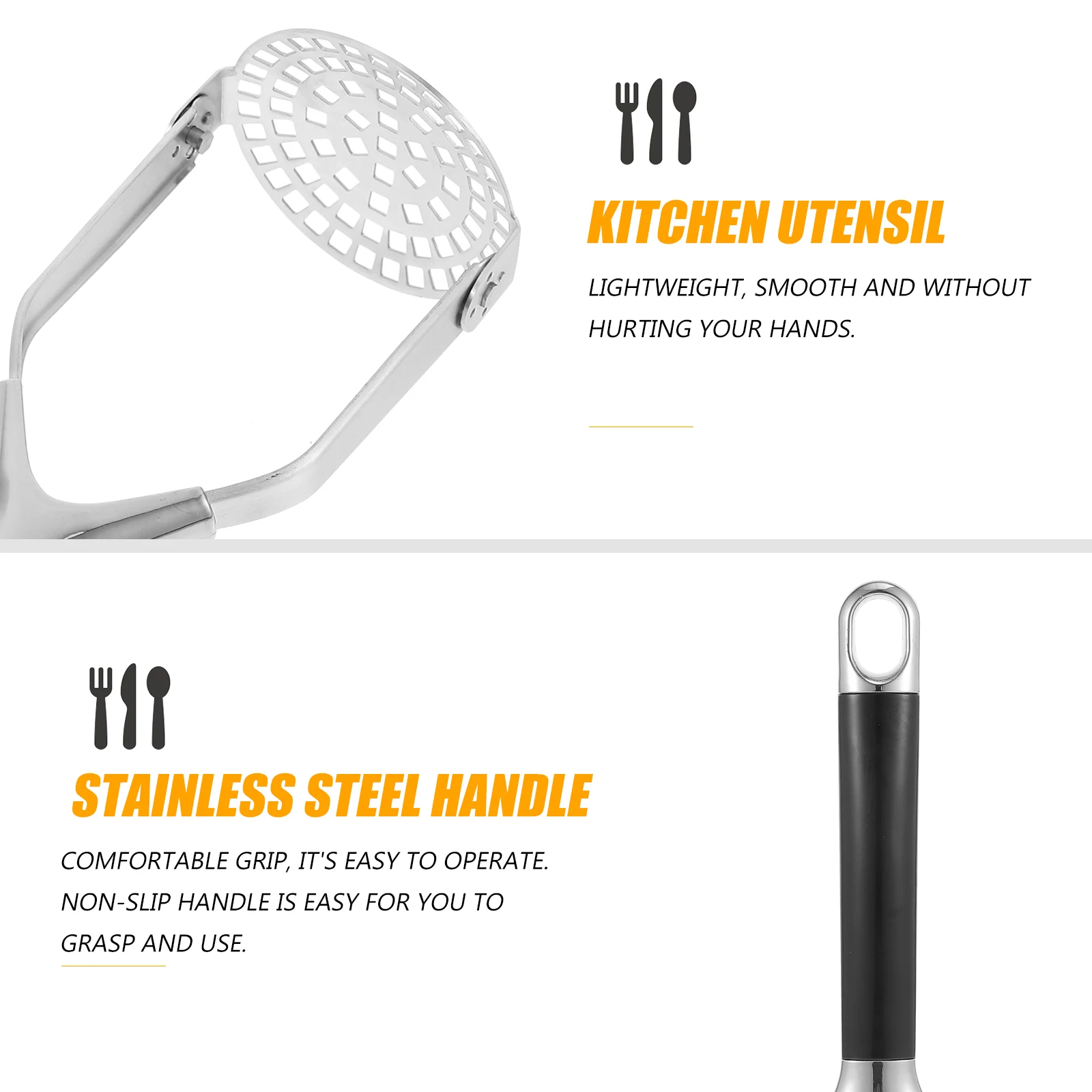 

Potato Masher Heavy Duty Press Manual Crusher Potatoes Metal Presser Smasher Food Dad