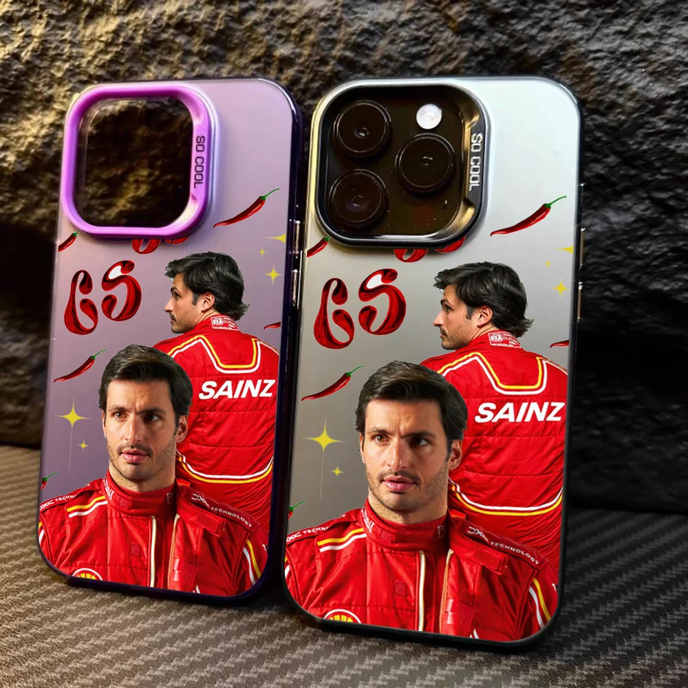 

F1 55 C-Carlos S-Sainz Phone Case For iPhone16,15,14,13,12,11,Mini,Pro,MAX Candy Matte Shockproof Back Cover