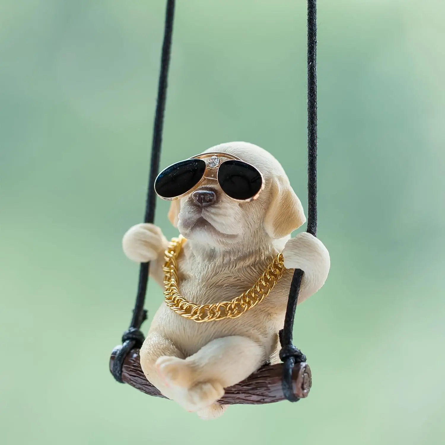 Cute Swinging Labrador Car Pendant Yellow Labrador Car Rearview Mirror Hanging Ornament Dog Auto Interior Home Decoration 3