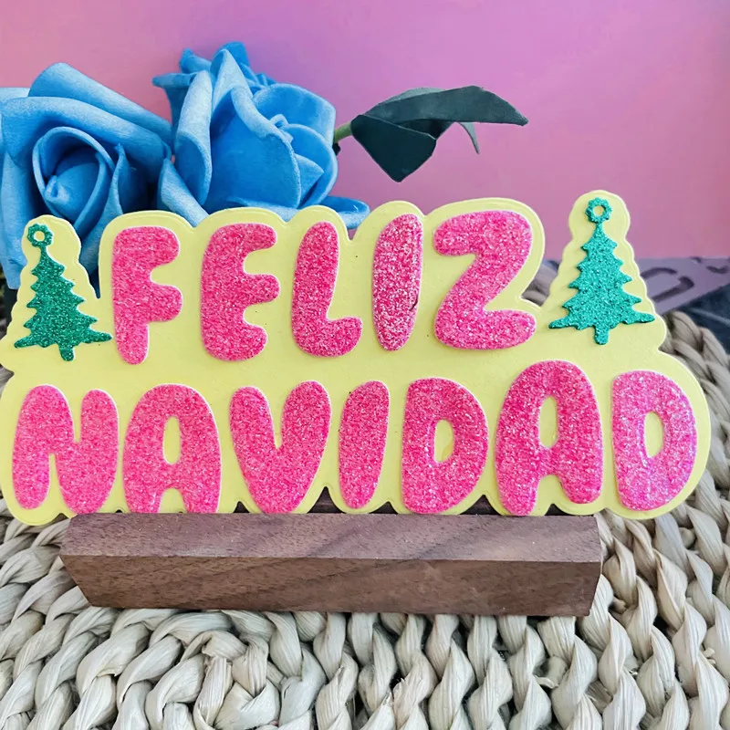 new spanish word feliz navidad die Metal Cutting Dies DIY Scrapbook Paper Cards Embossing Craft Die Cut handmade craft