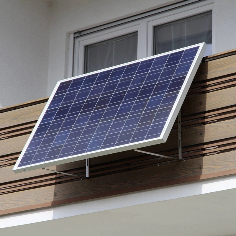 2026 New Design Easy Aluminum Stainless Steel Solar Kit Balcony Wall Mount Bracket 15-45 Tilt Adjustment Solar Mounting Systempr
